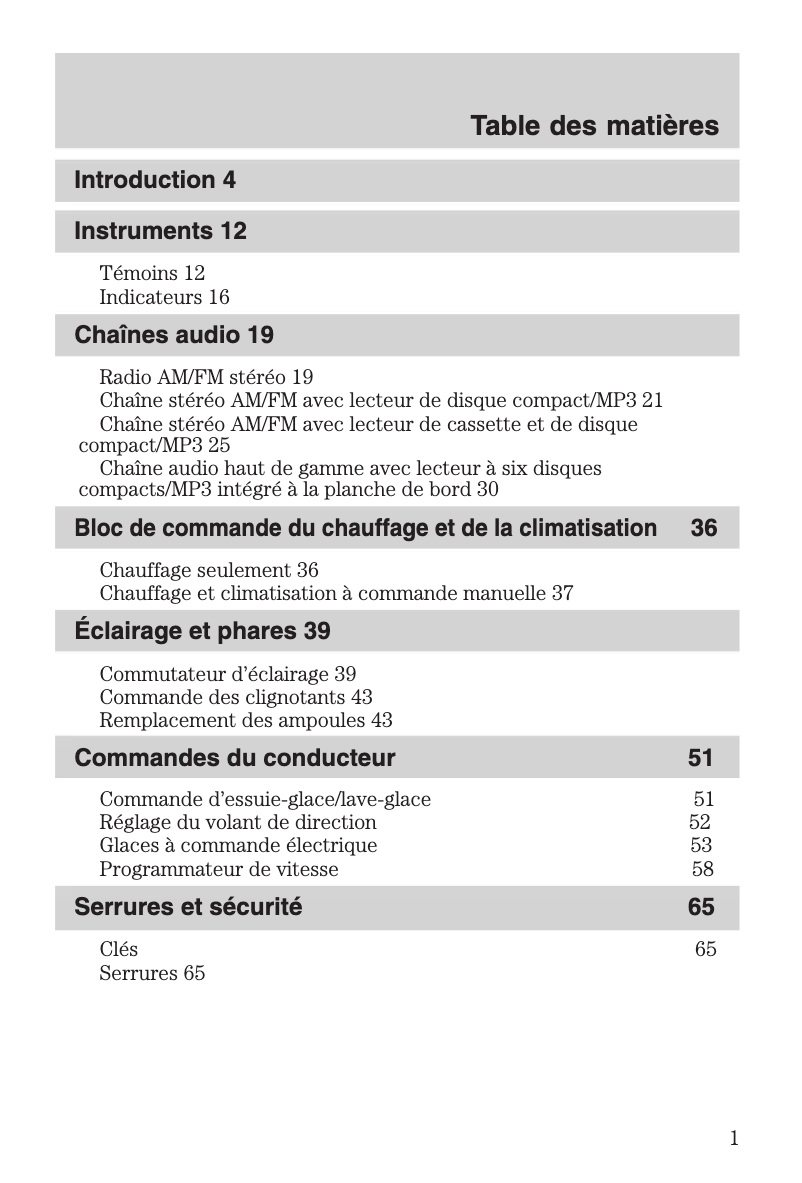 Page 1 de la notice Manuel utilisateur Mazda B-Series (2005)