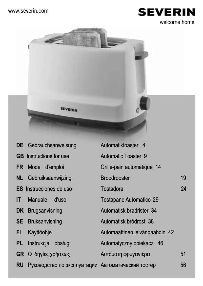 Page 1 de la notice Manuel utilisateur Severin AT 2281
