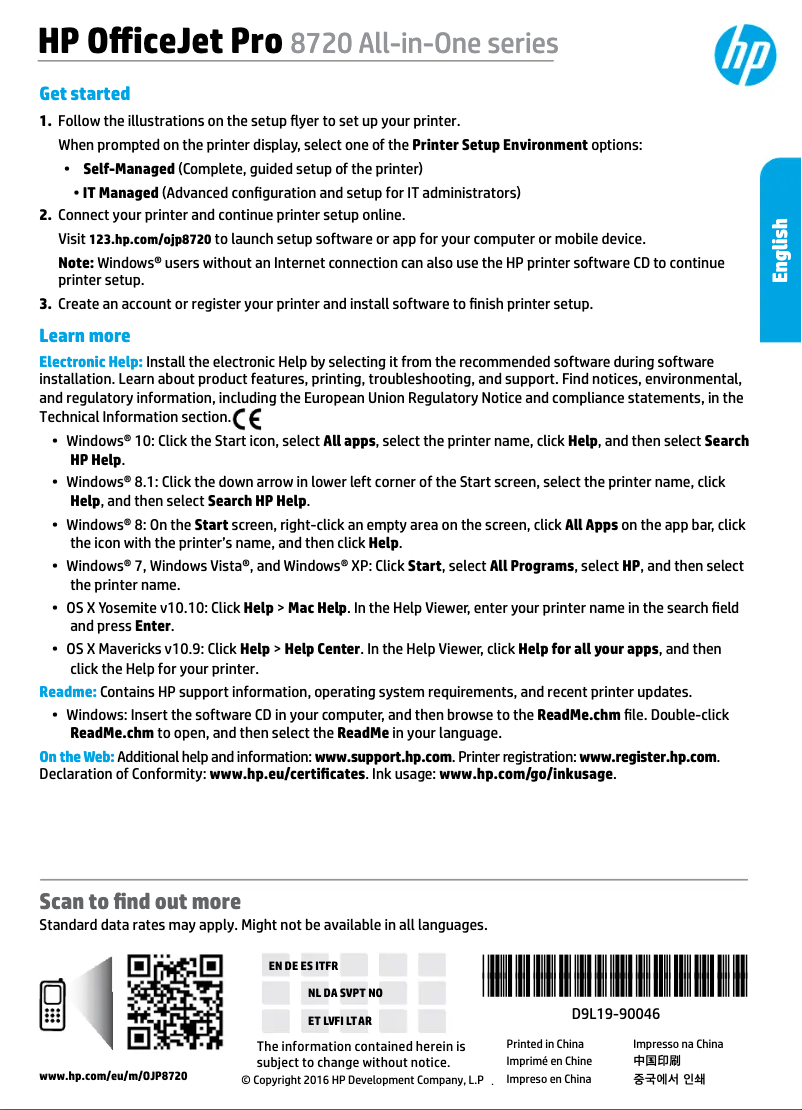 Page n°1 - Manuel utilisateur HP OfficeJet Pro 8728