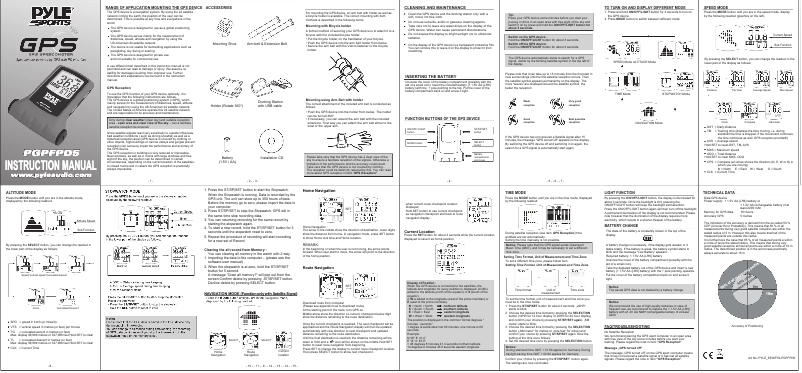 Page 1 de la notice Manuel utilisateur Pyle PGPFPD5
