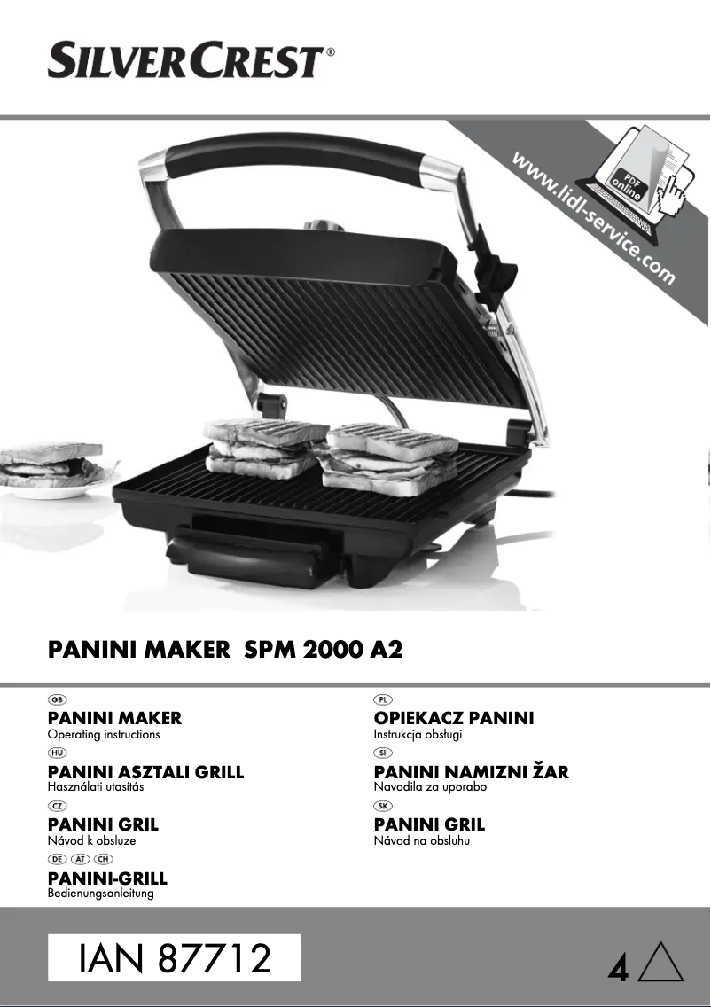 Image de la première page du manuel de l'appareil SPM 2000 A2