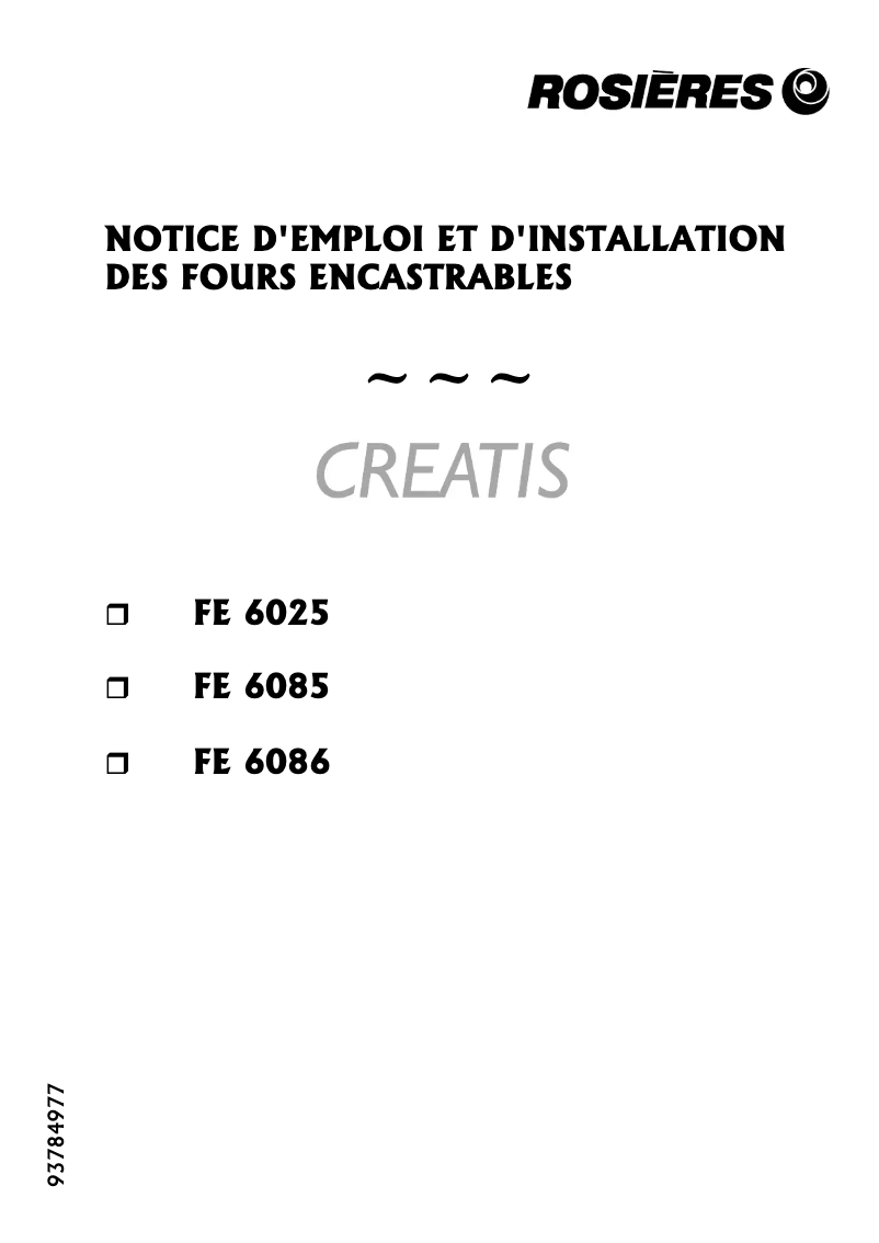 Image de la première page du manuel de l'appareil FE 6025 PN