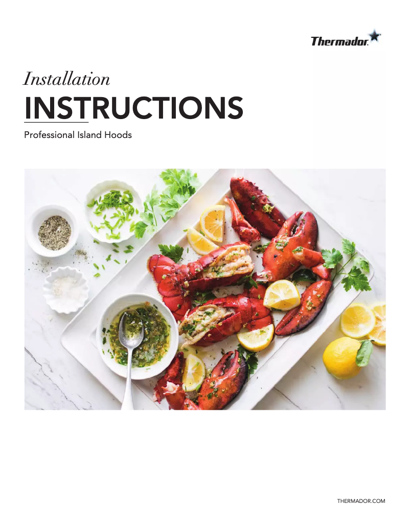 Page n°1 - Guide d'installation Thermador HPIN42WS