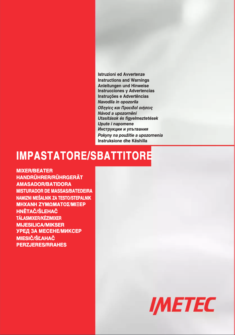 Page n°1 - Manuel utilisateur Imetec Amasadora Dolcevita ST3