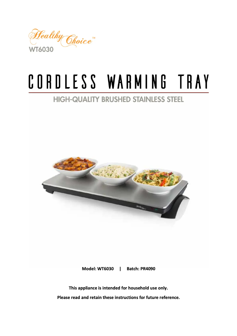 Image de la première page du manuel de l'appareil WT6030