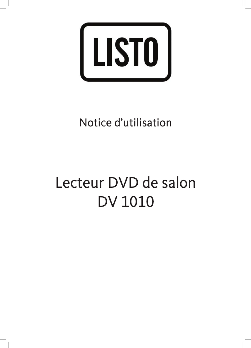 Image de la première page du manuel de l'appareil DV 1010