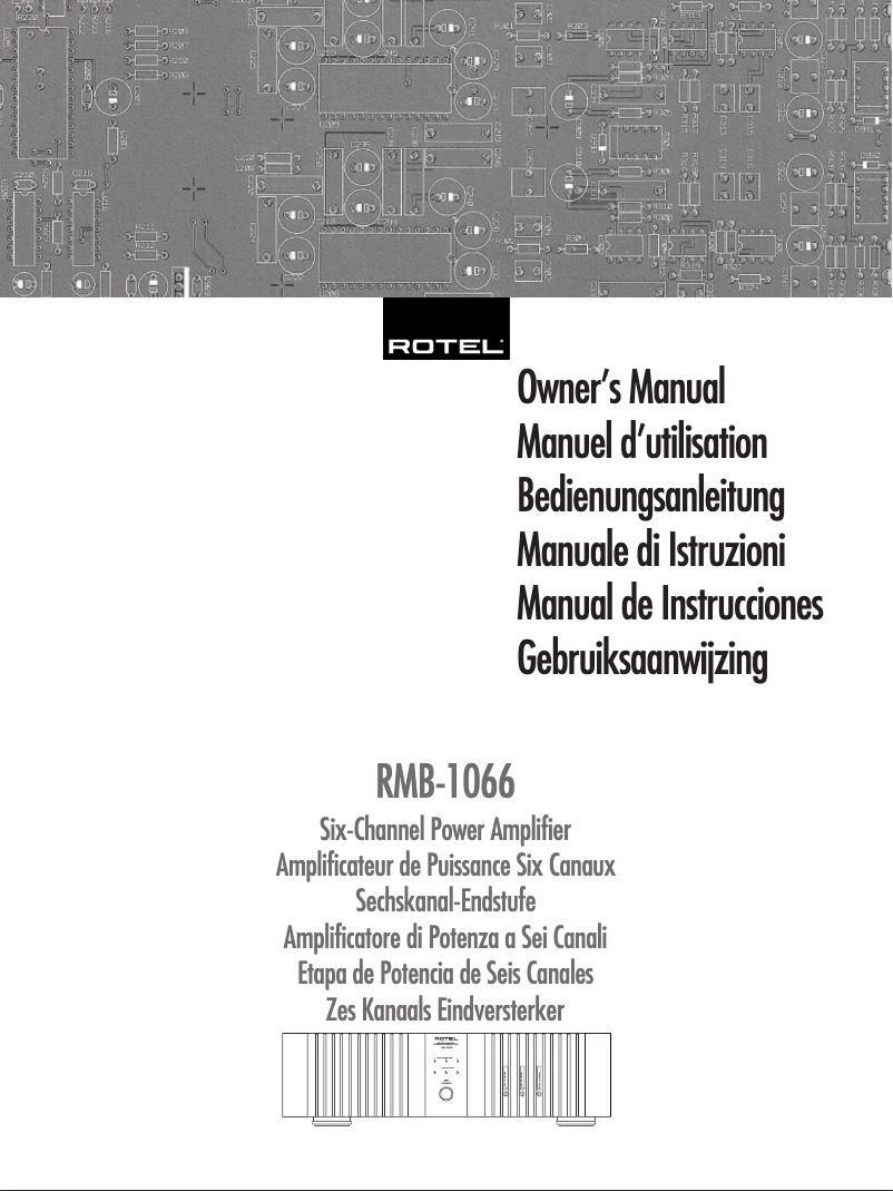 Page 1 de la notice Manuel utilisateur Rotel RMB-1066