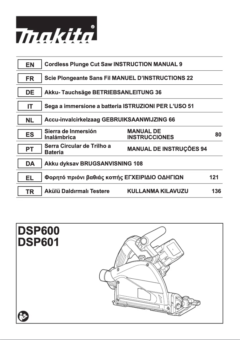 Page n°1 - Manuel utilisateur Makita DSP600