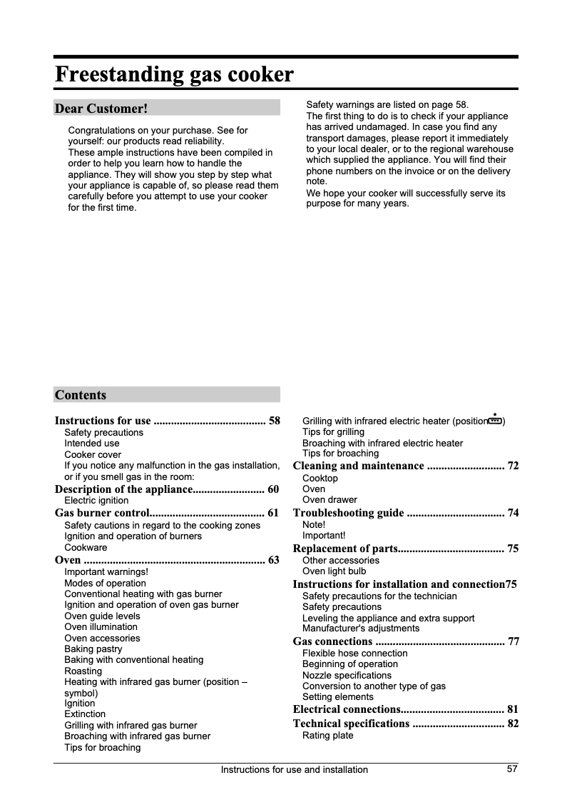 Page n°1 - Manuel utilisateur Gorenje G 4704 W