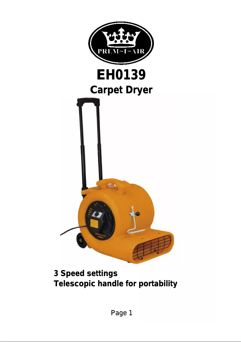 Image de la première page du manuel de l'appareil EH0139