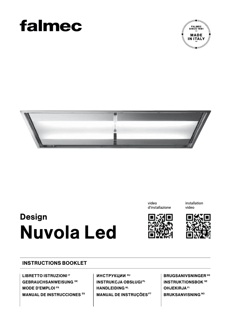 Page 1 de la notice Manuel utilisateur Falmec Nuvola 140