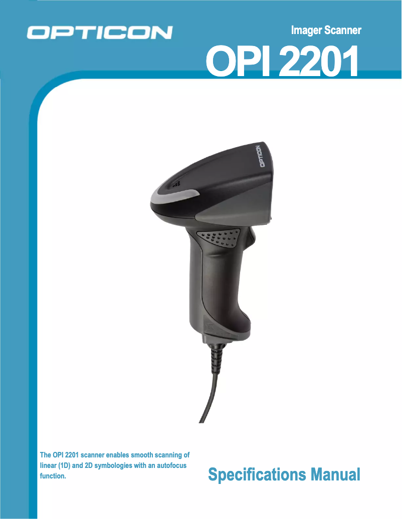 Page n°1 - Manuel utilisateur Opticon OPI 2201