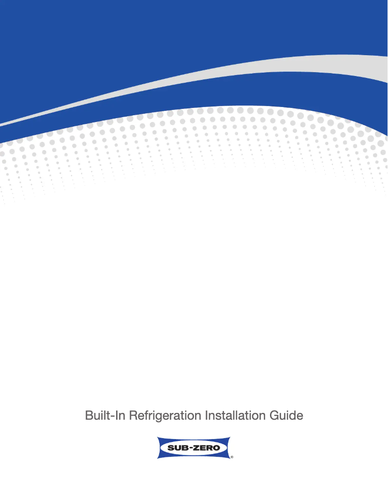 Page n°1 - Guide d'installation Sub-Zero BI-36R/S/TH-RH