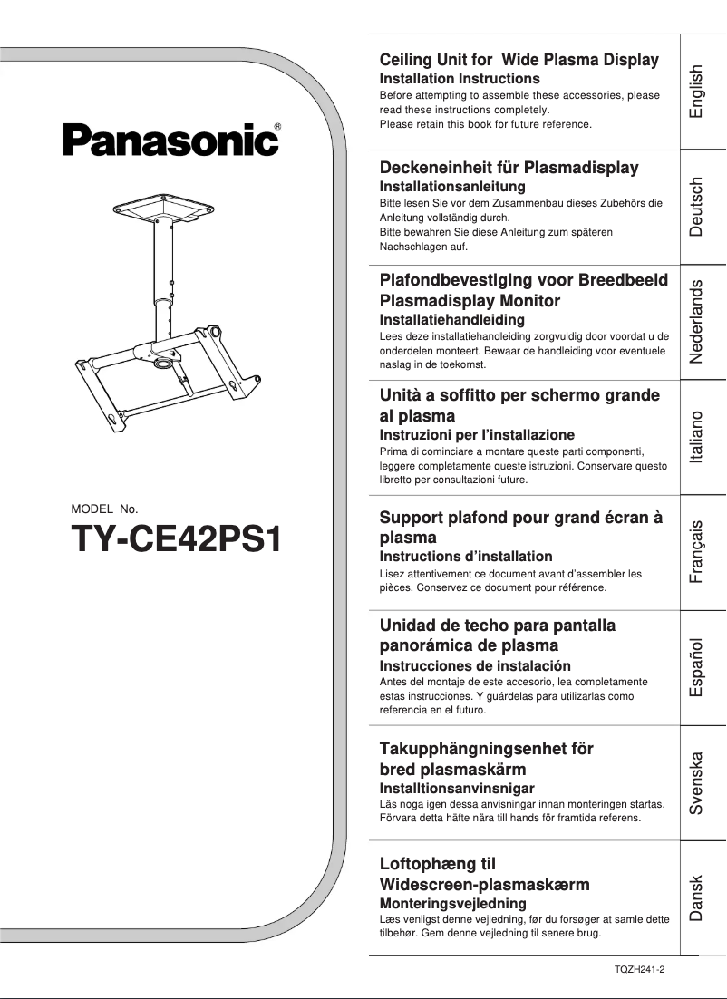 Page 1 de la notice Manuel utilisateur Panasonic TY-CE42PS1