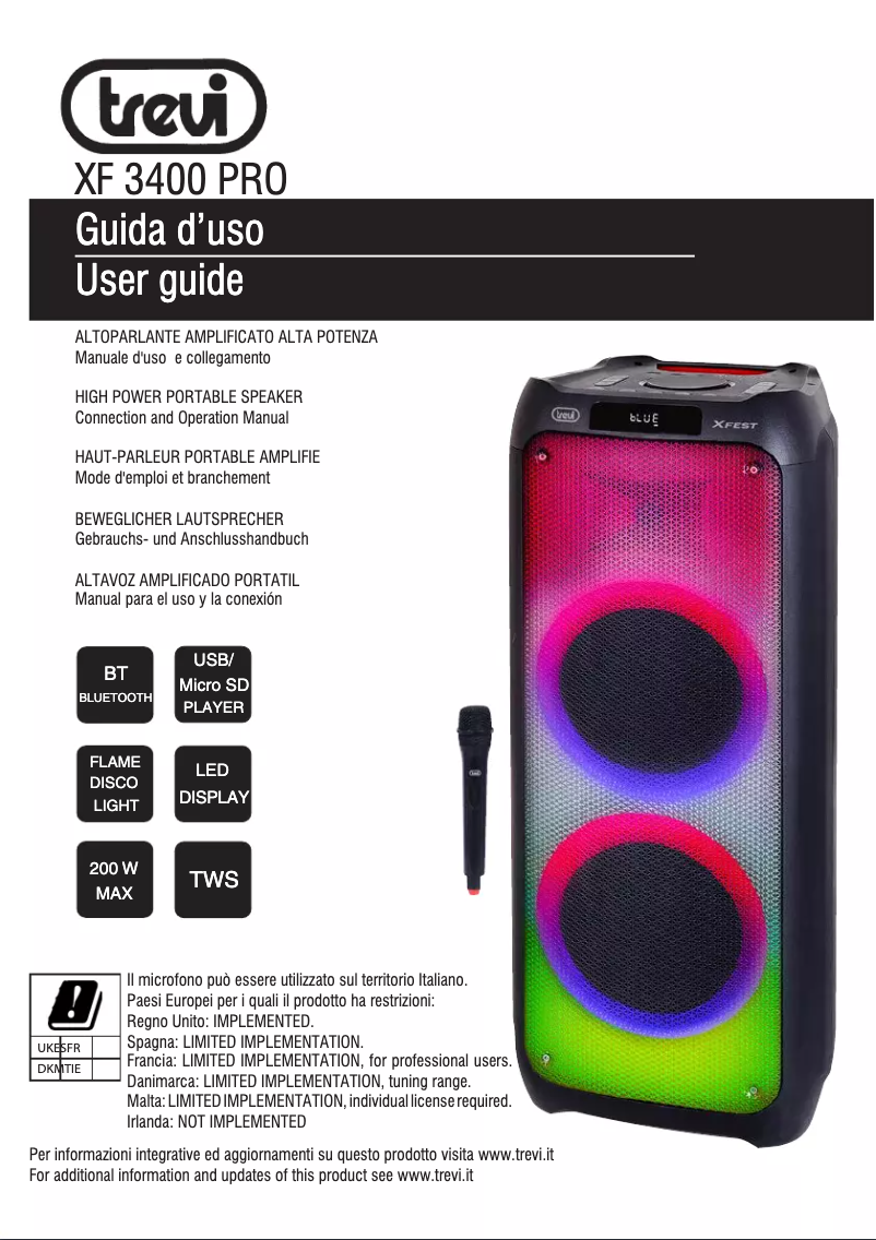 Image de la première page du manuel de l'appareil XF 3400 PRO