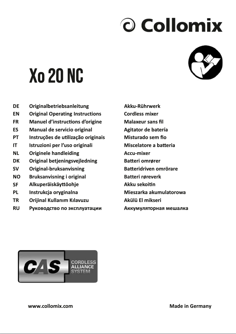 Page n°1 - Manuel utilisateur Collomix Xo 20 NC