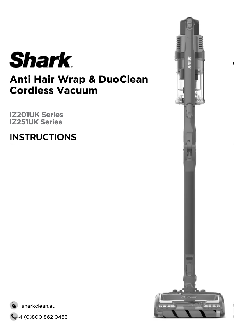 Page 1 de la notice Instructions / montage Shark DuoClean IZ251UKT