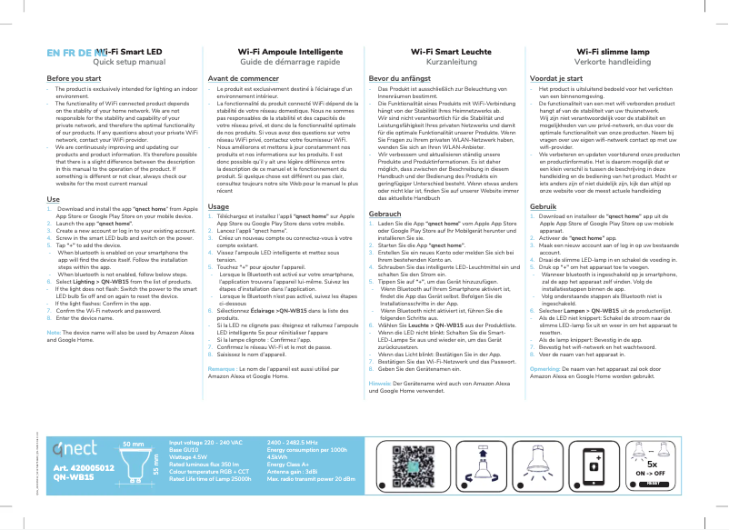 Page n°1 - Manuel utilisateur Qnect QN-WB15