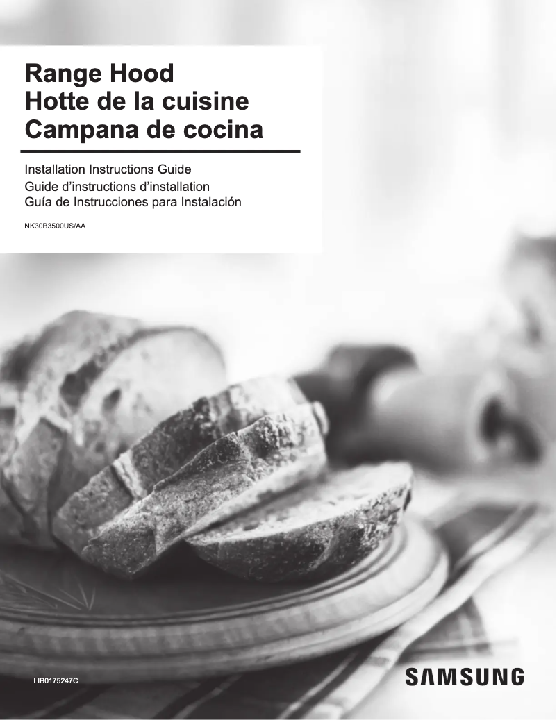 Page 1 de la notice Guide d'installation Samsung NK30B3500US