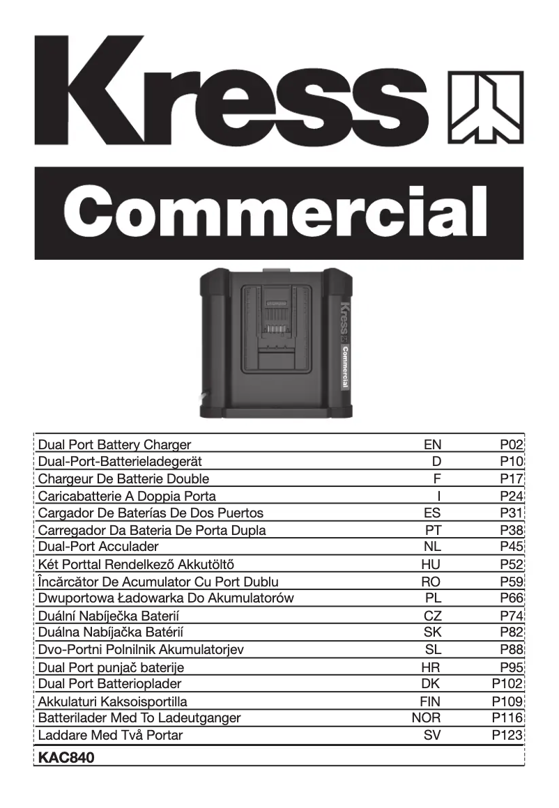 Image de la première page du manuel de l'appareil KAC840