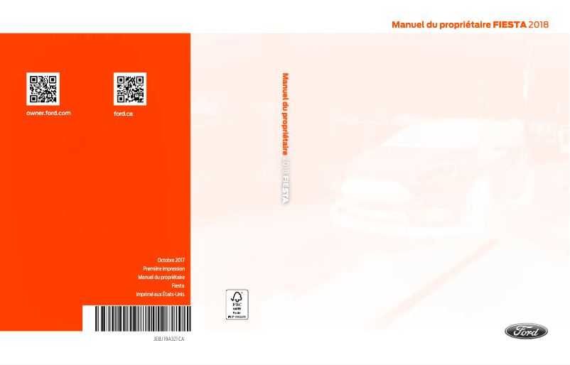 Image de la première page du manuel de l'appareil Fiesta (2018)