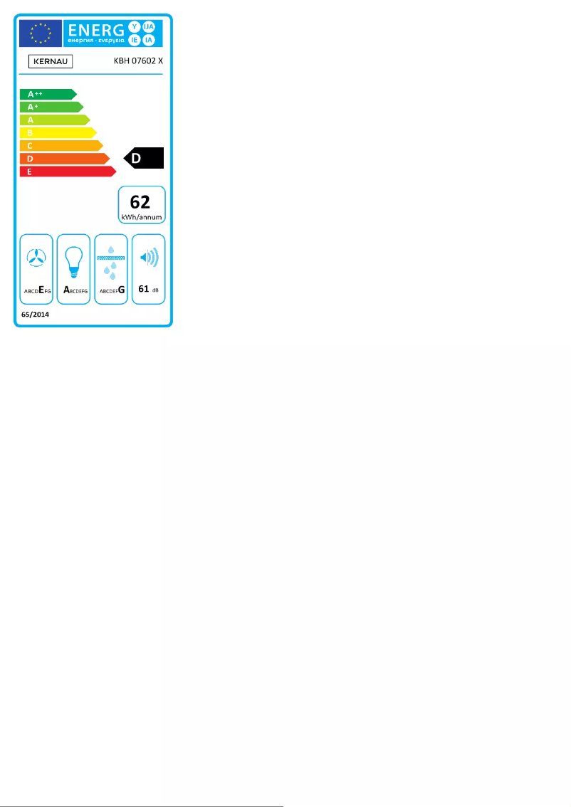 Page 1 de la notice Label énergétique Kernau KBH 07602 X