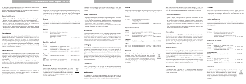 Page n°1 - Manuel utilisateur Beyerdynamic TG V35d s