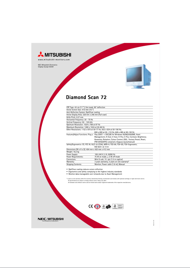 Imagen de la primera página del manual del dispositivo Diamond Scan 72