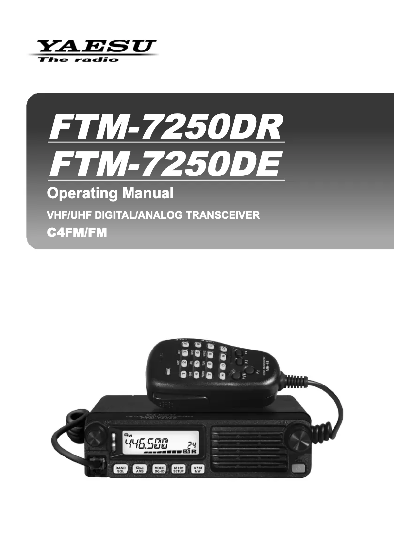 Page 1 de la notice Manuel utilisateur Yaesu FTM-7250DR