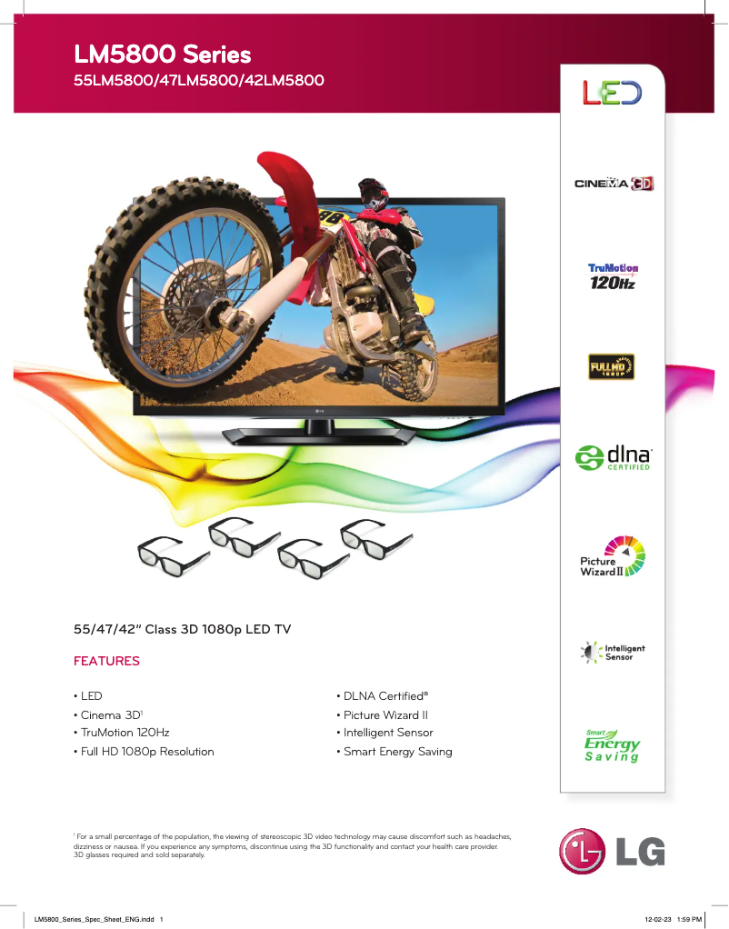 Image de la première page du manuel de l'appareil 42LM5800