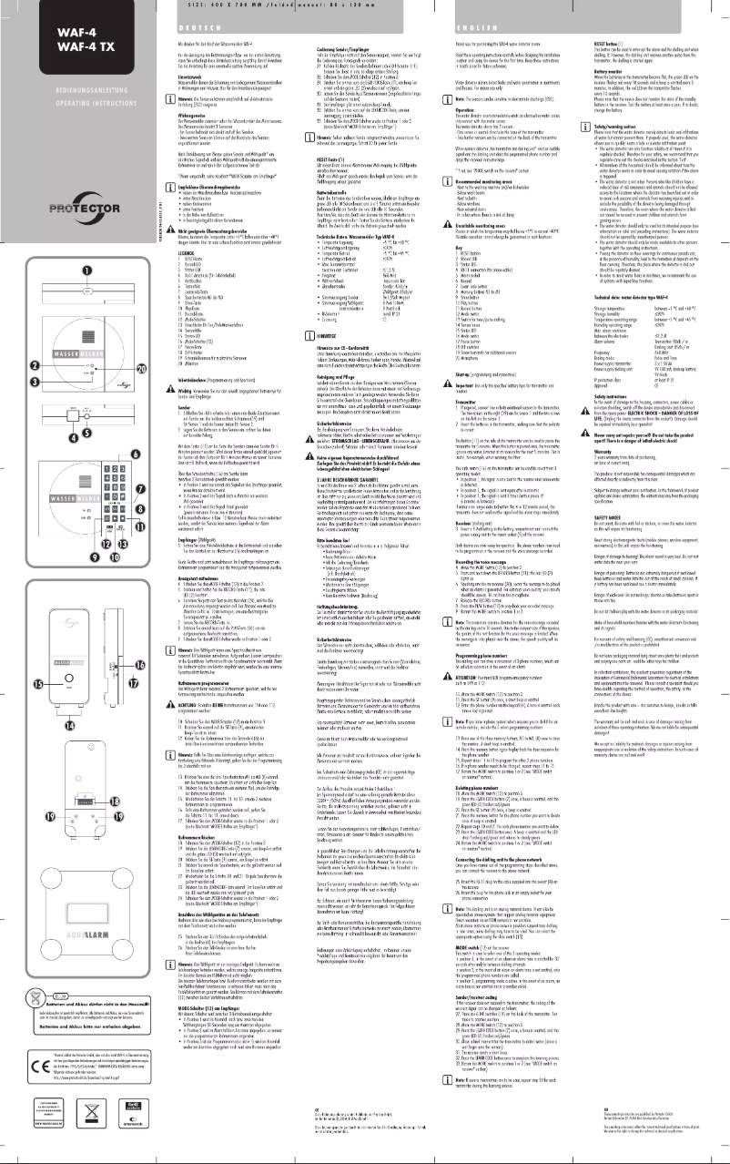 Page 1 de la notice Manuel utilisateur Protector WAF-4 TX