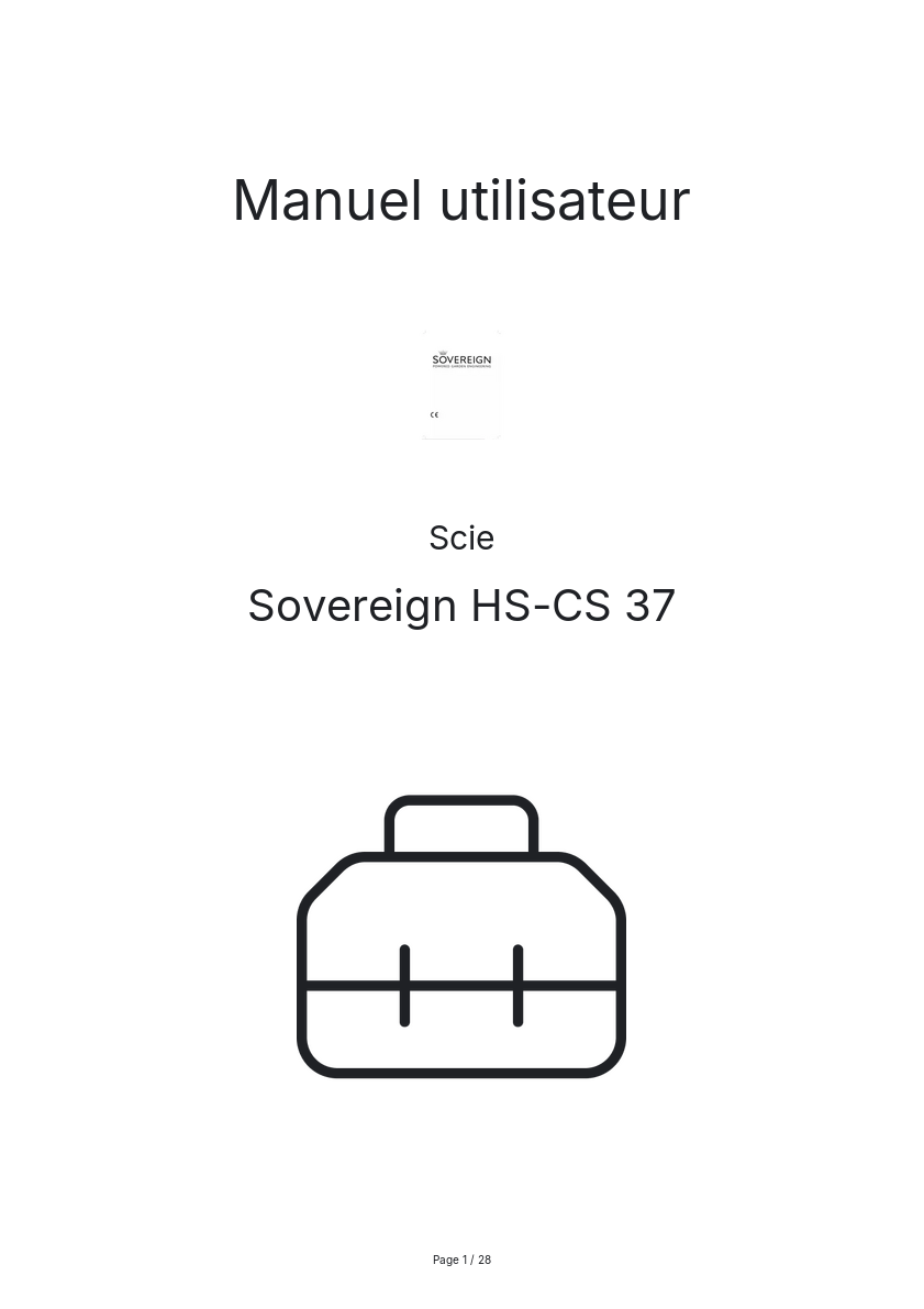 Page n°1 - Manuel utilisateur Sovereign HS-CS 37