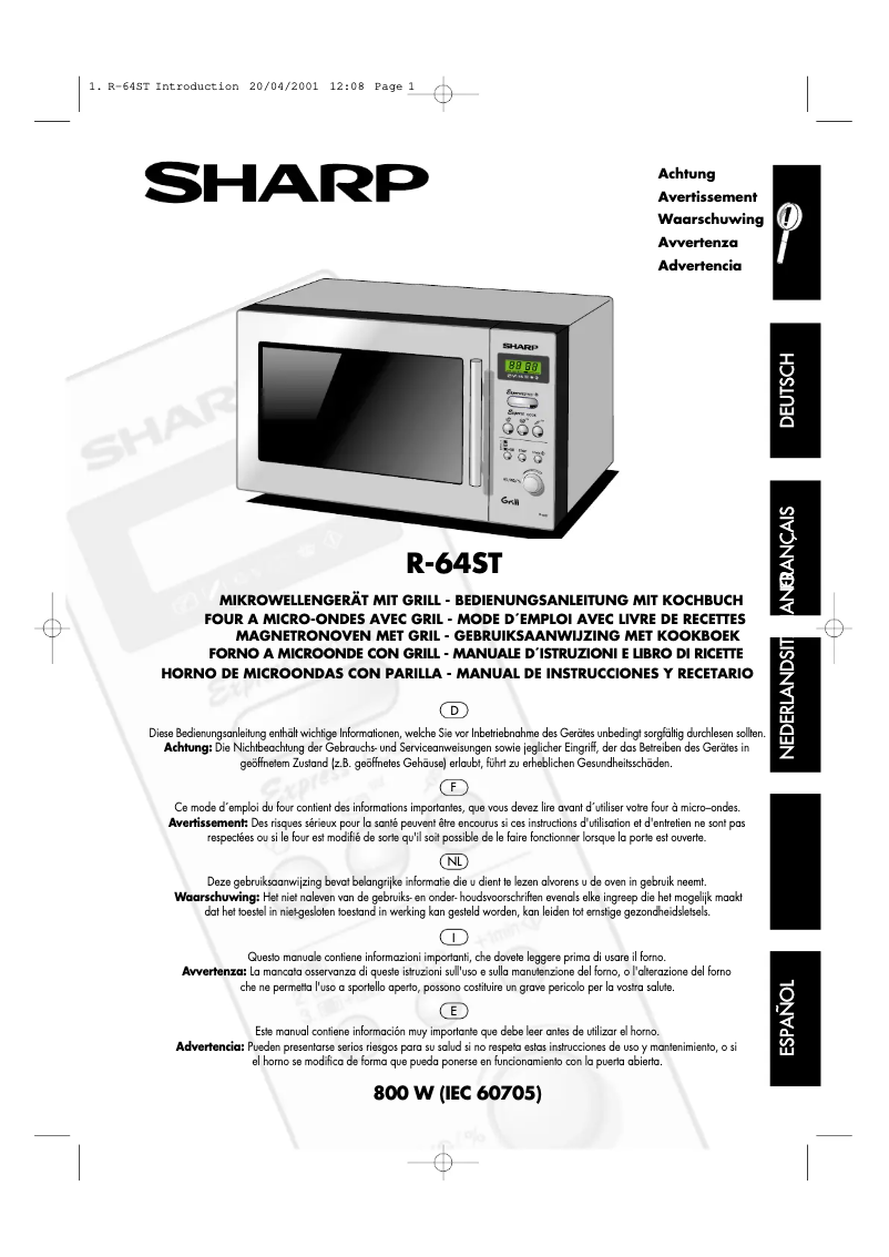 Image de la première page du manuel de l'appareil R-64ST