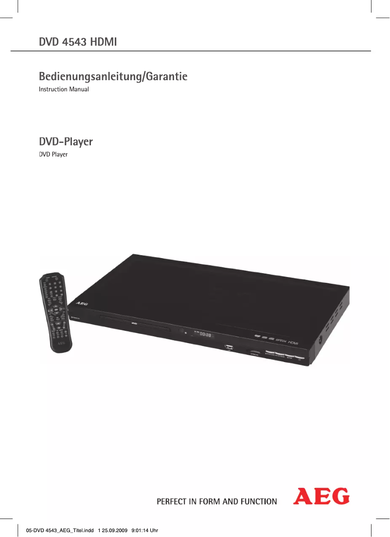 Image de la première page du manuel de l'appareil DVD 4543 HDMI