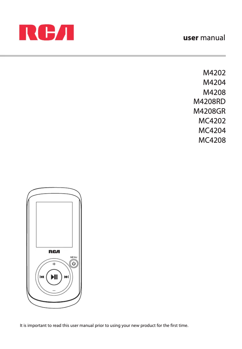 Page n°1 - Manuel utilisateur RCA Opal M4208