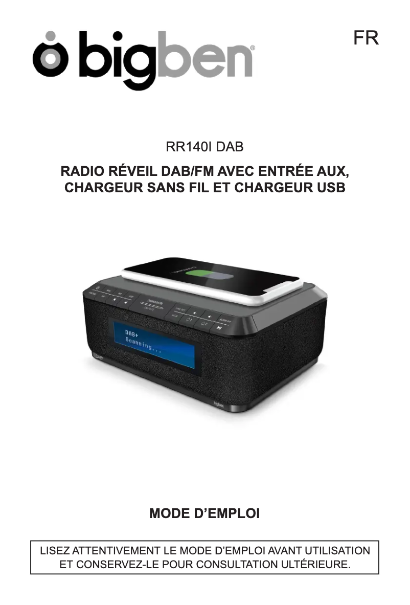 Page 1 de la notice Manuel utilisateur Bigben RR140I DAB