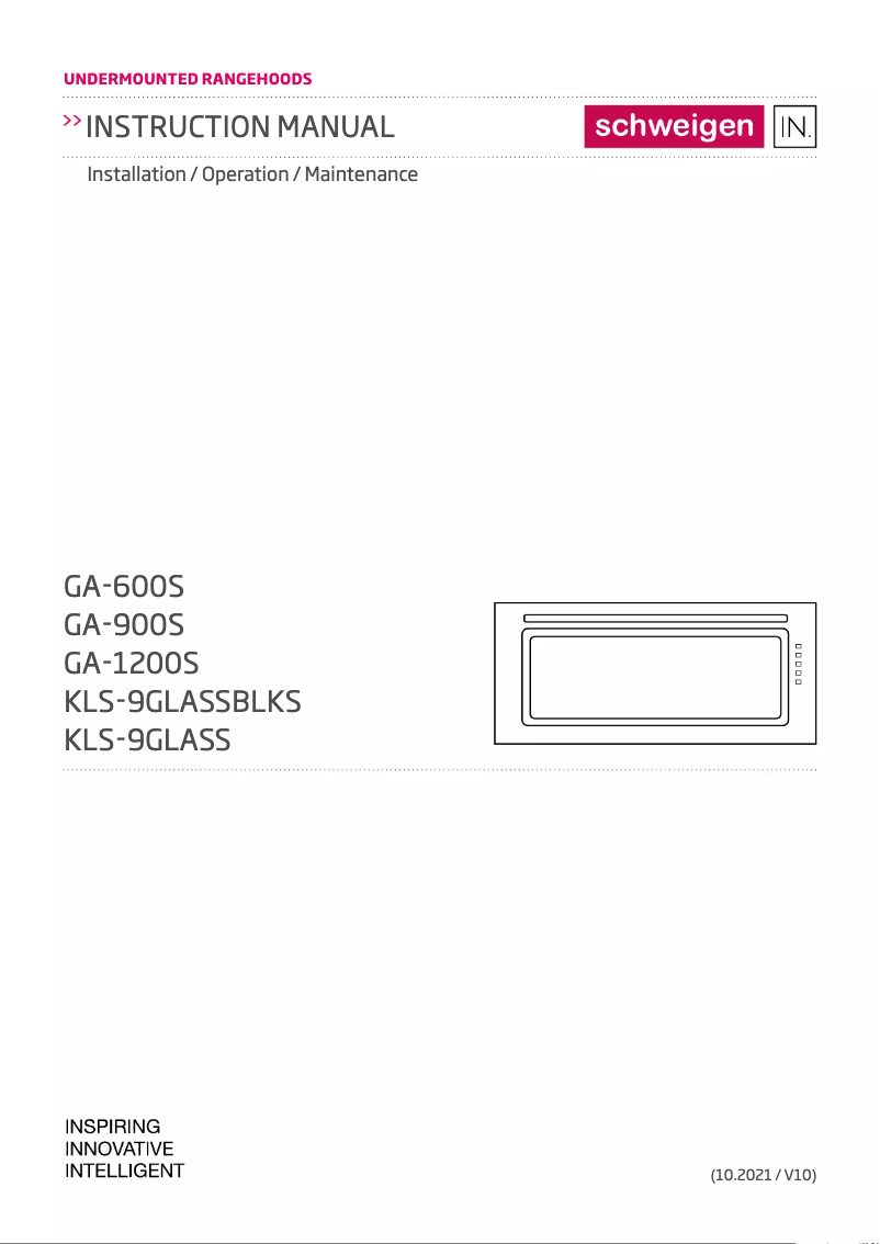 Image de la première page du manuel de l'appareil KLS-9GLASSBLKS