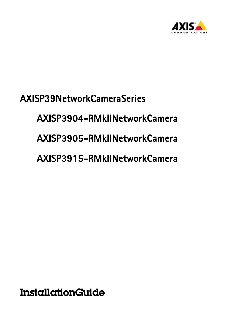 Page 1 de la notice Manuel utilisateur Axis P3905-R MK II