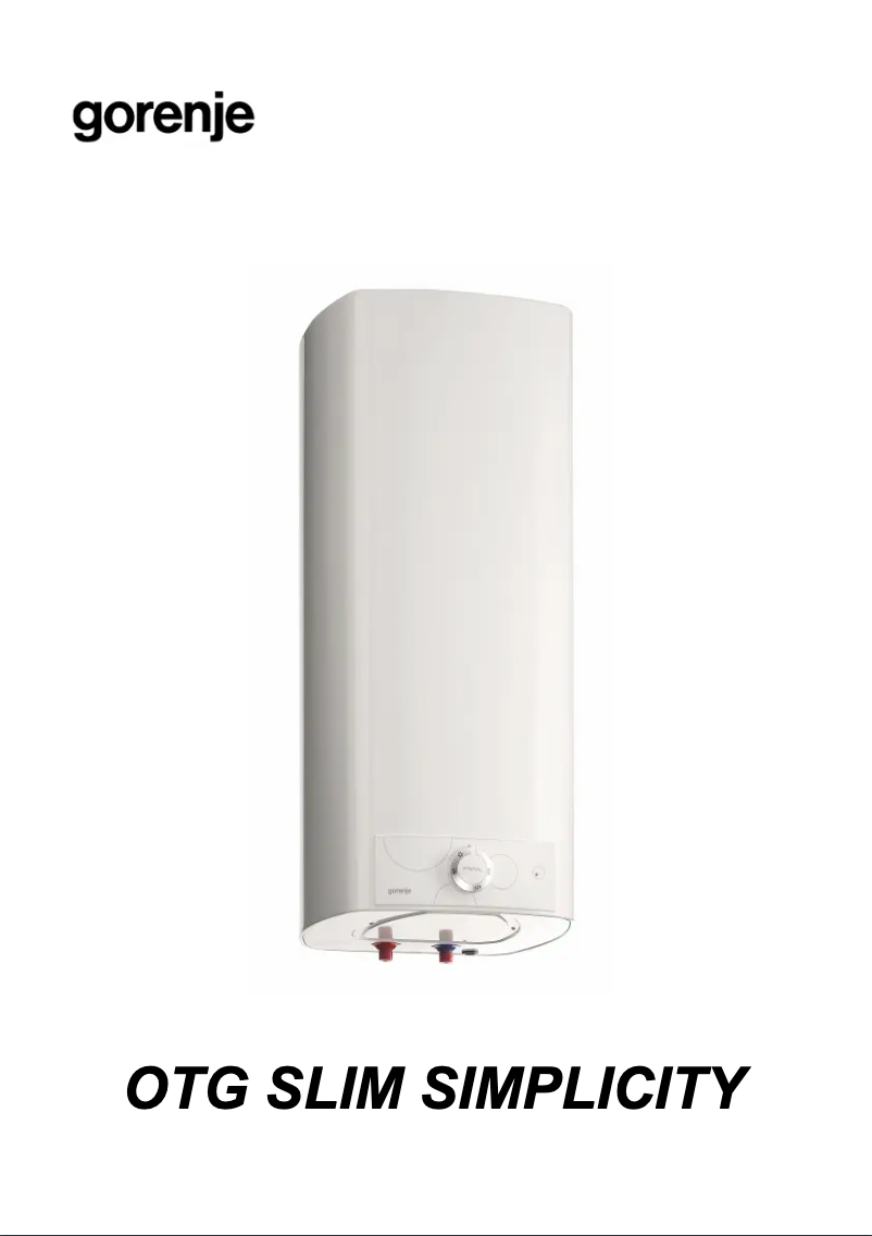 Page n°1 - Manuel utilisateur Gorenje OTG50SLSIM