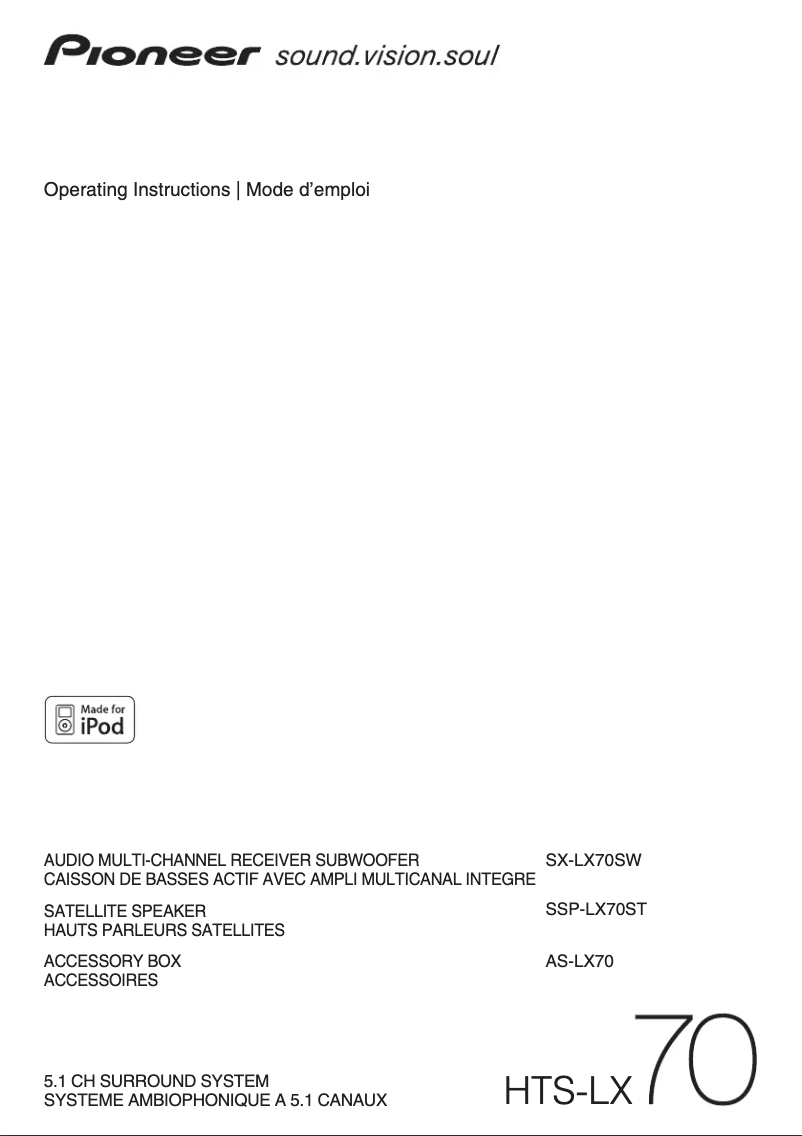 Page n°1 - Manuel utilisateur Pioneer HTS-LX70