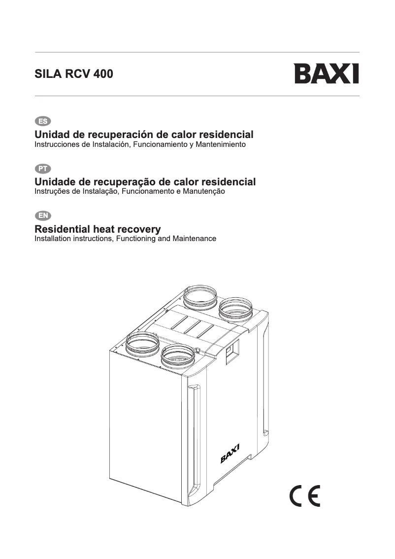 Imagen de la primera página del manual del dispositivo Sila RCV 400
