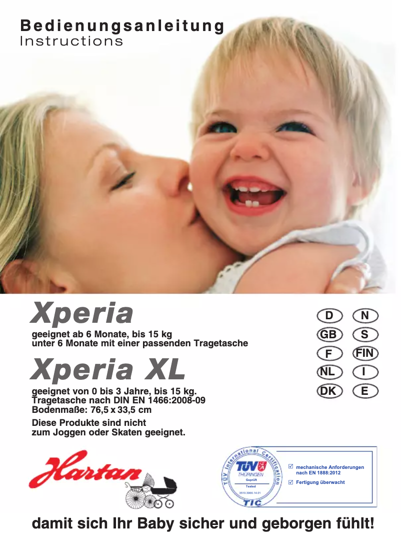 Page 1 de la notice Manuel utilisateur Hartan Xperia XL