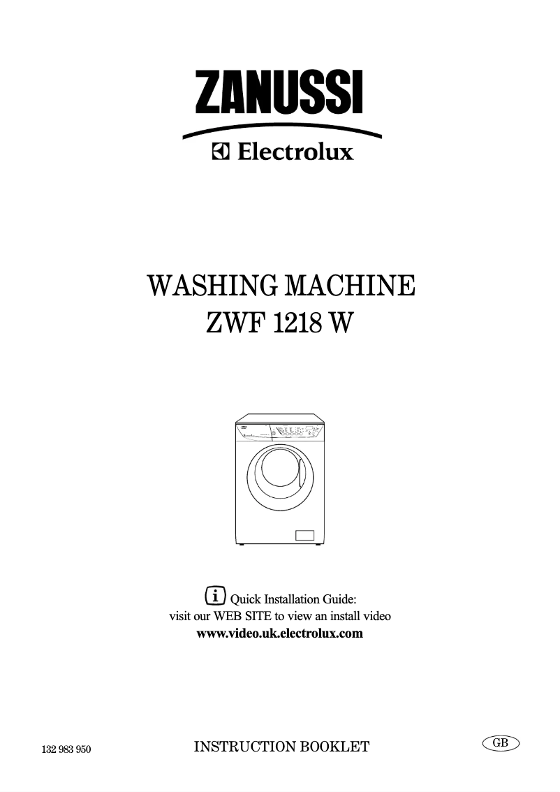 Page 1 de la notice Manuel utilisateur Zanussi-Electrolux ZWF 1218 W