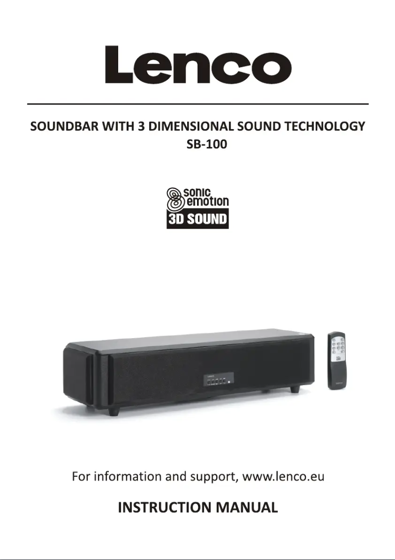Página 1 del manual Manual de usuario Lenco SB-100