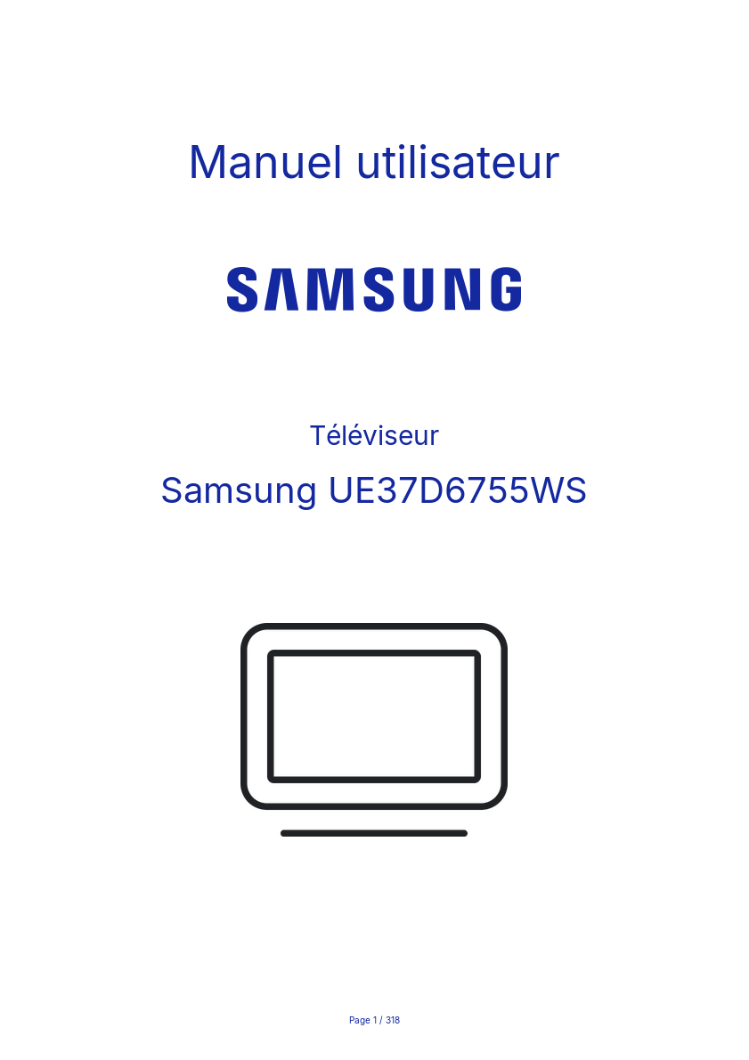 Image de la première page du manuel de l'appareil UE37D6755WS