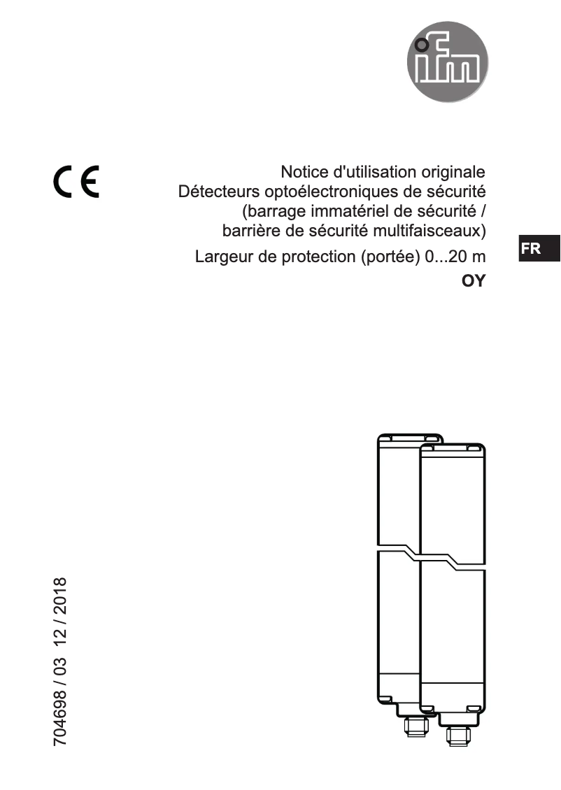 Page 1 de la notice Manuel utilisateur IFM OY122S