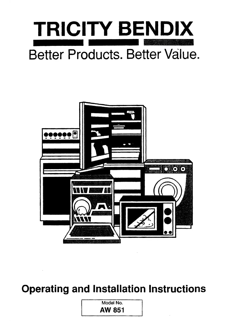 Page n°1 - Manuel utilisateur Tricity Bendix AW 851