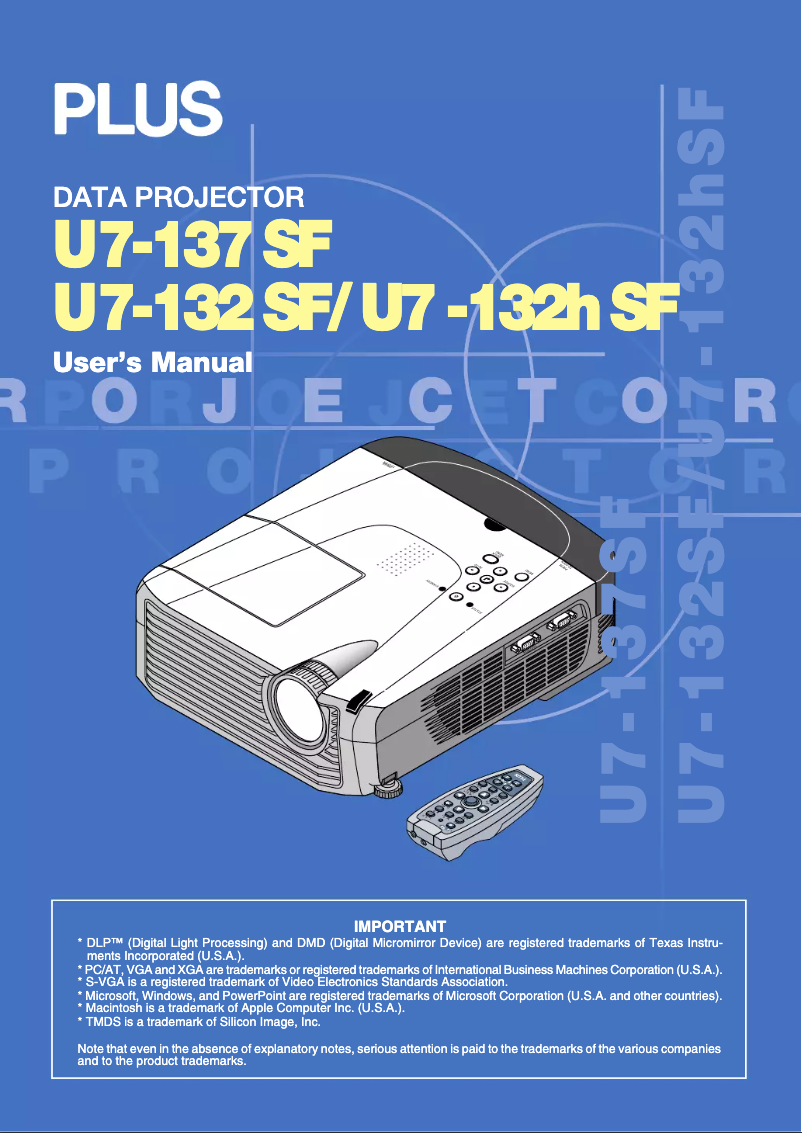 Image de la première page du manuel de l'appareil U7-132SF