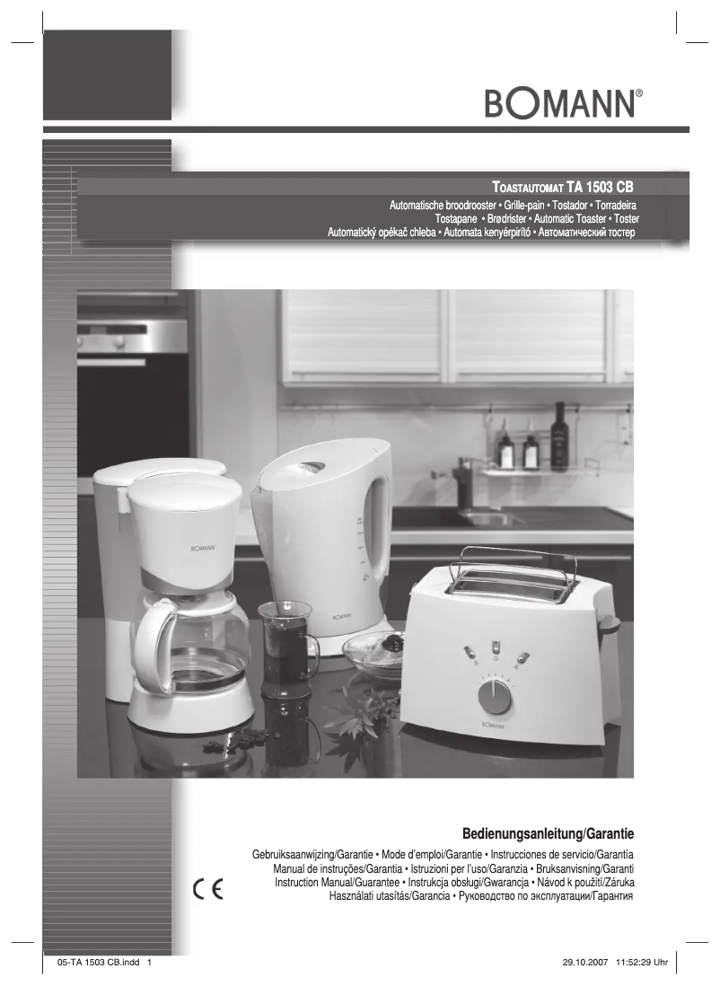 Page n°1 - Manuel utilisateur Bomann TA 1503 CB