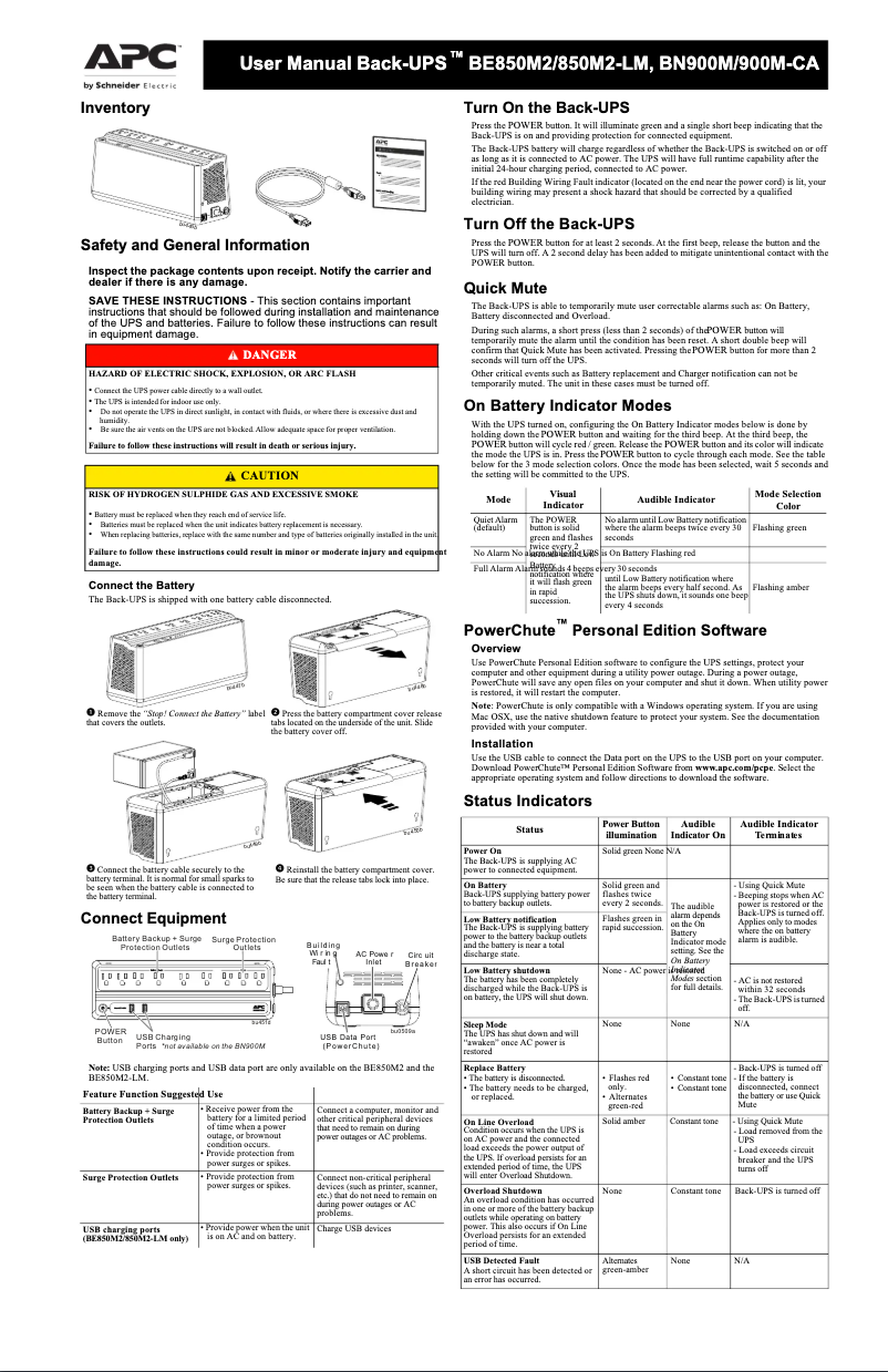 Image de la première page du manuel de l'appareil Back-UPS BN900M